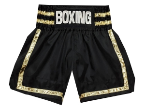 Personalized Boxing Shorts : KNBSH-032-Black-Gold